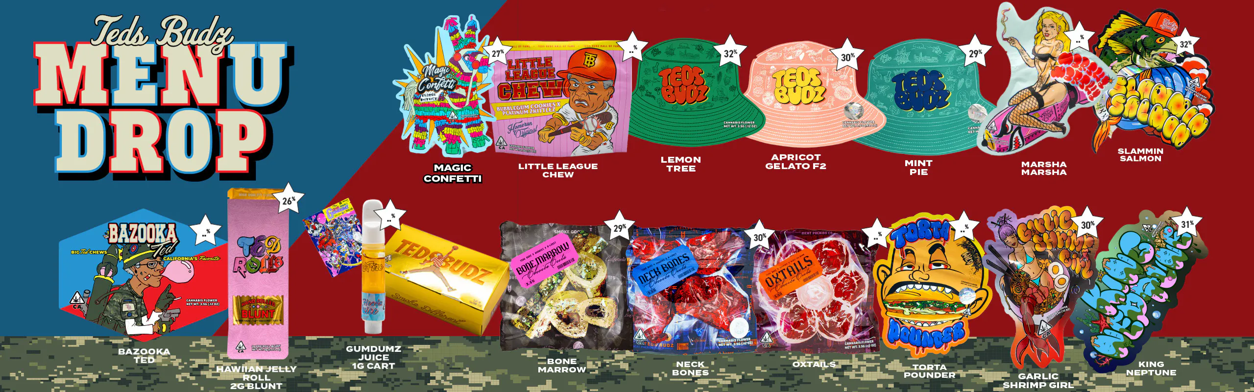 TEDS BUDZ brand banner