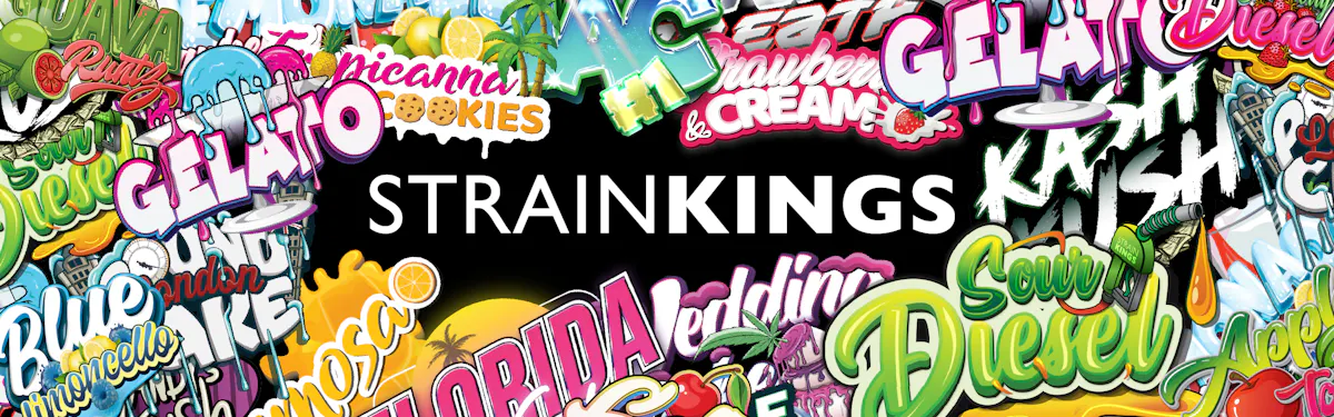 Strain Kings brand banner