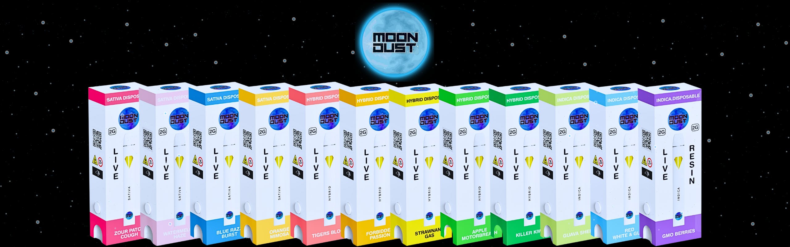 MOON DUST brand banner