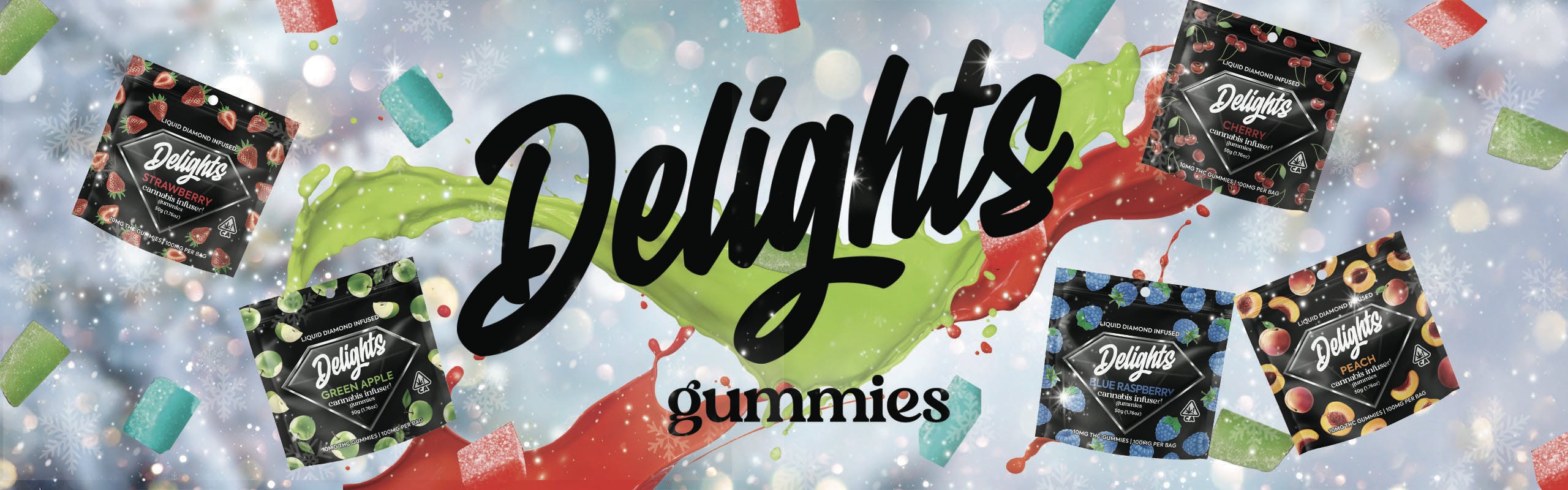 Delights Gummies brand banner