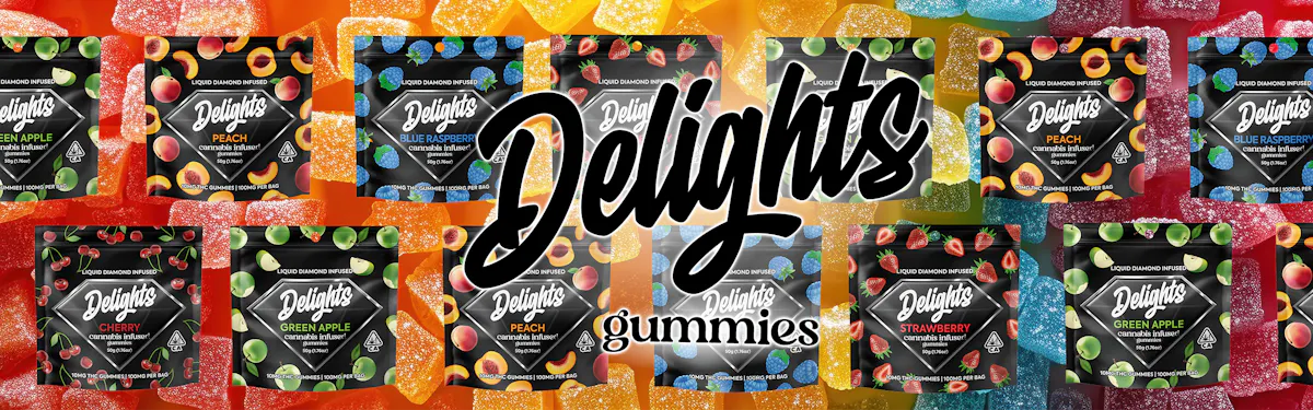 Delights Gummies brand banner