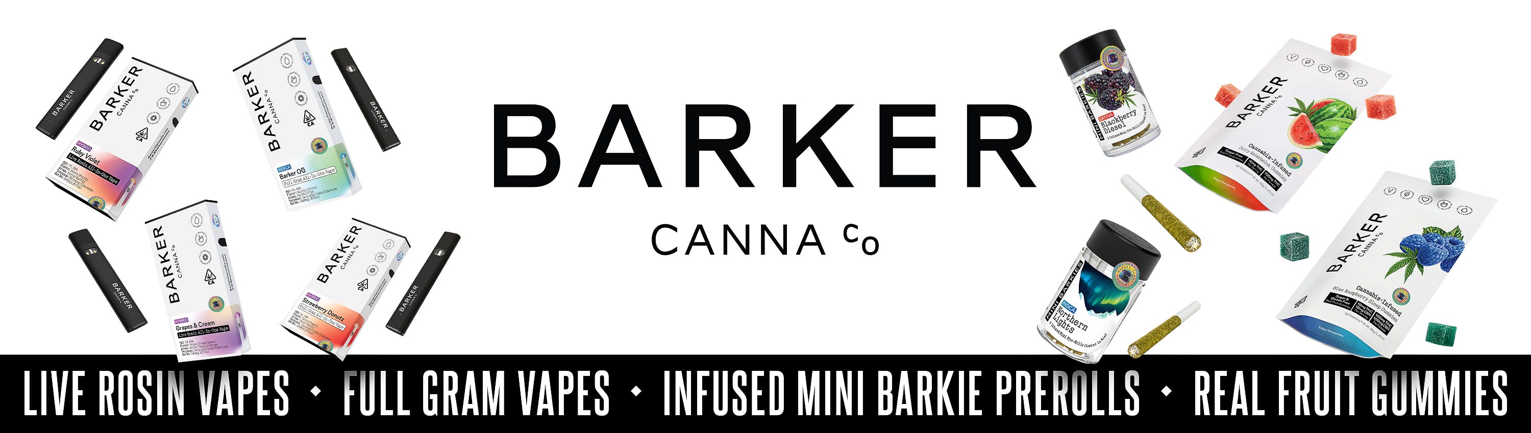 Barker Canna Co. brand banner