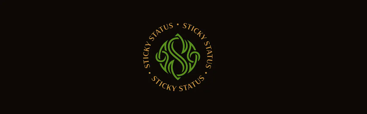 Sticky Status brand banner