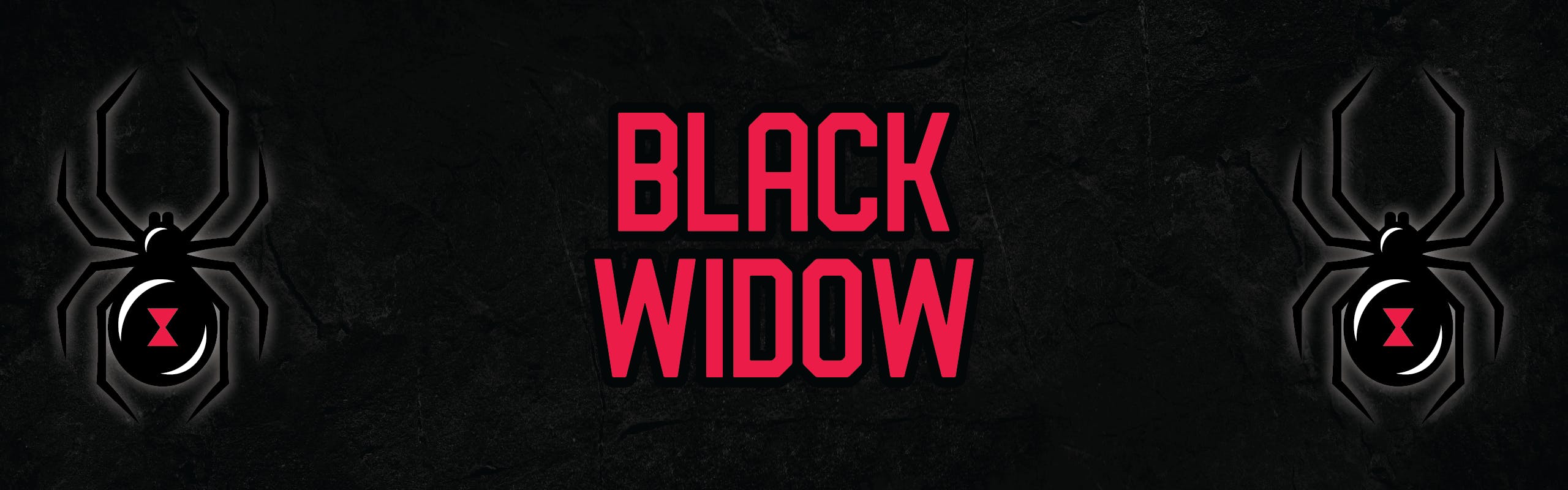 Black Widow brand banner