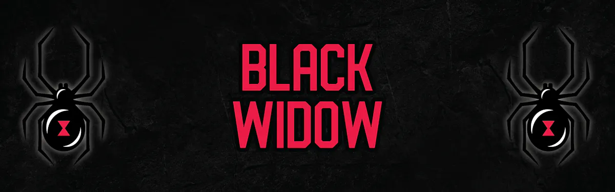 Black Widow brand banner