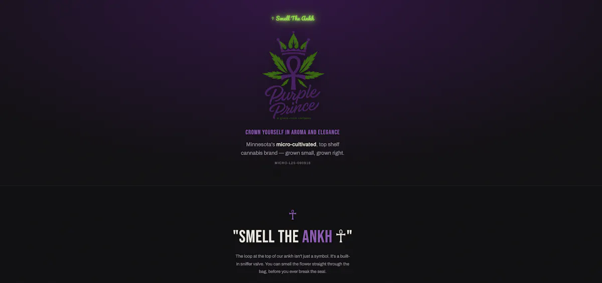 Purple Prince brand banner