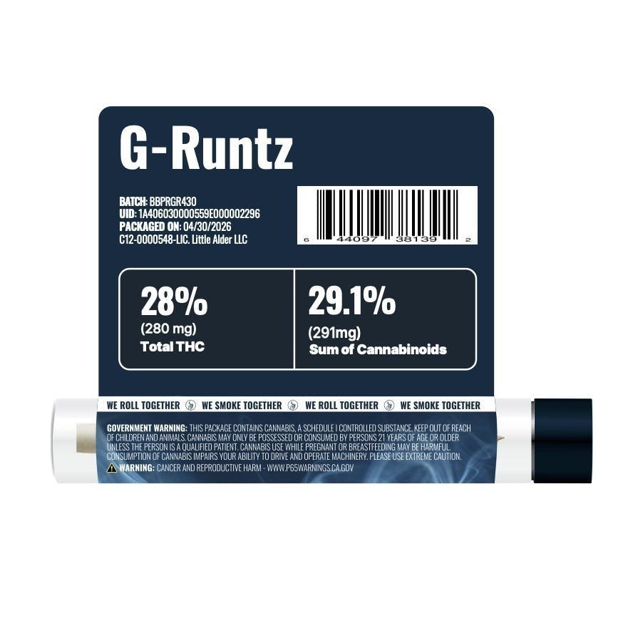 We Grow - G Runtz | BADBOYZ Joint | 1g - 1