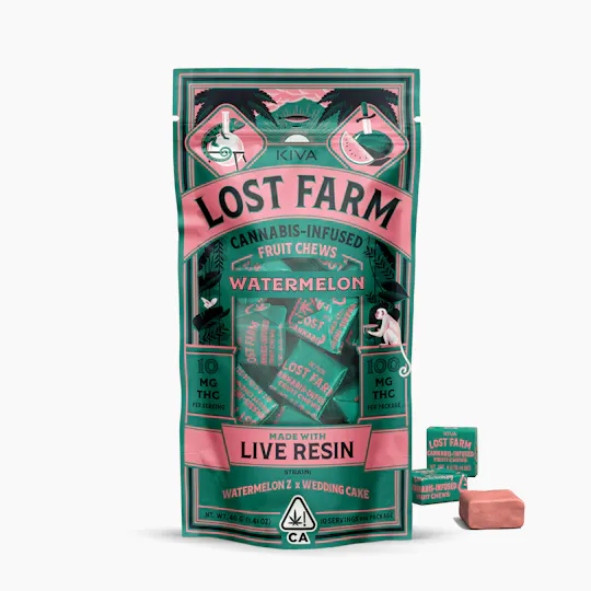 Lost Farm - Watermelon 'Watermelon Z x Wedding Cake' Chews | 100mg | 10ct | 10mg/ea - 1
