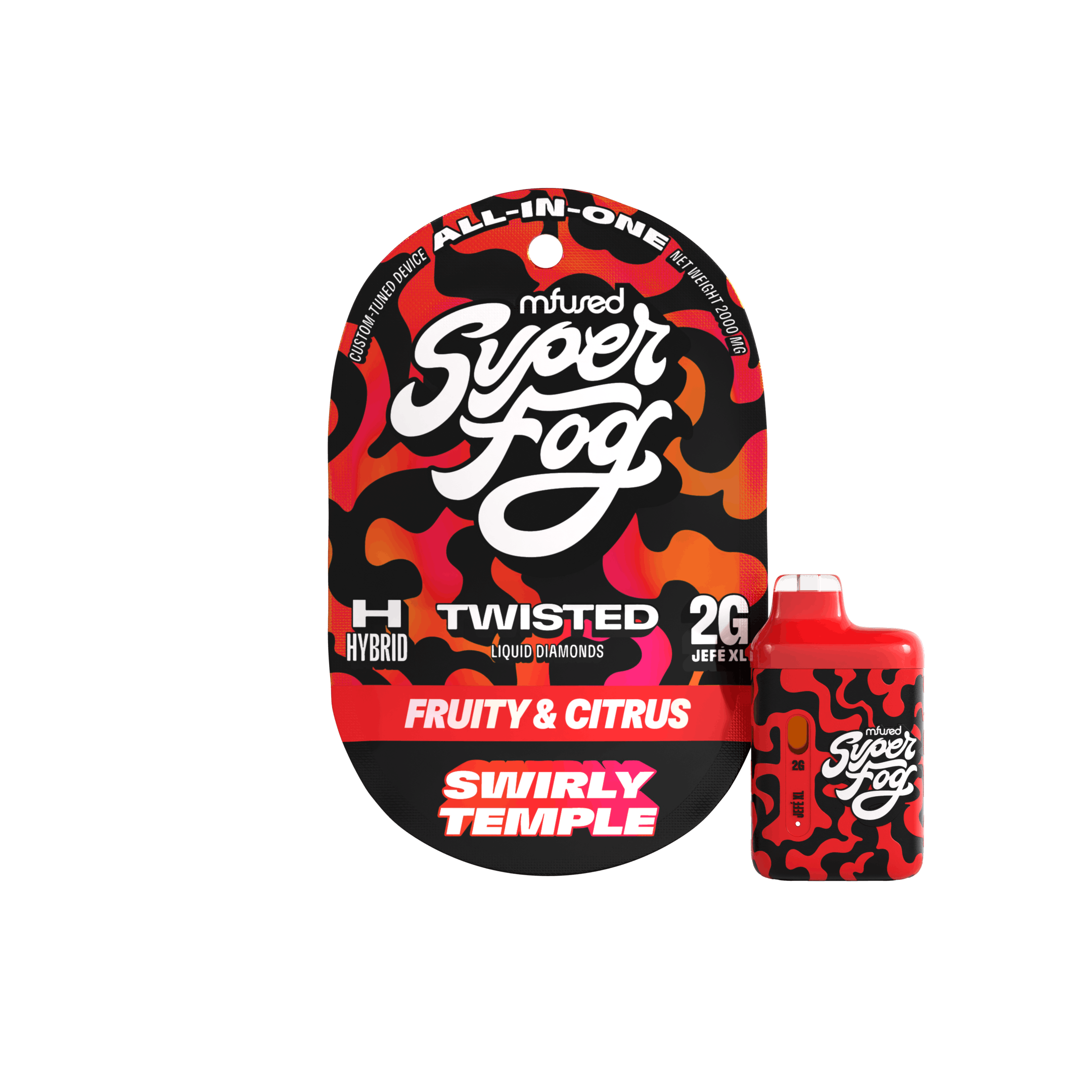 Super Fog by MFused - Swirly Temple | TWISTED Liquid Diamonds Jefé Disposable | 2g - 1