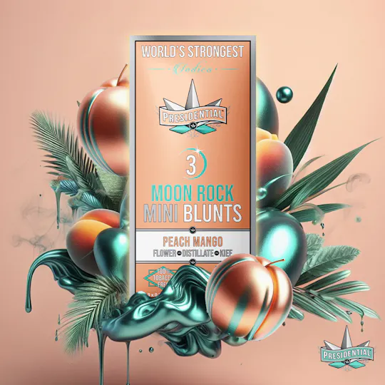 Presidential - Peach Mango | Moon Rock Infused Blunts | 0.7g each | 3pk - 1