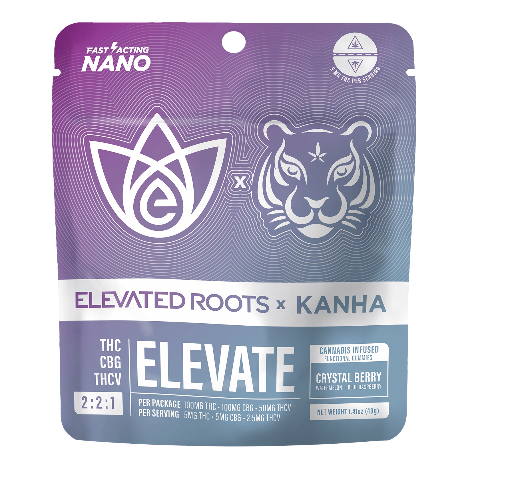 KANHA - Crystal Berry 2:2:1 THC:CBG:THCV Gummies | 100mg | 10ct | 10mg/ea - 1