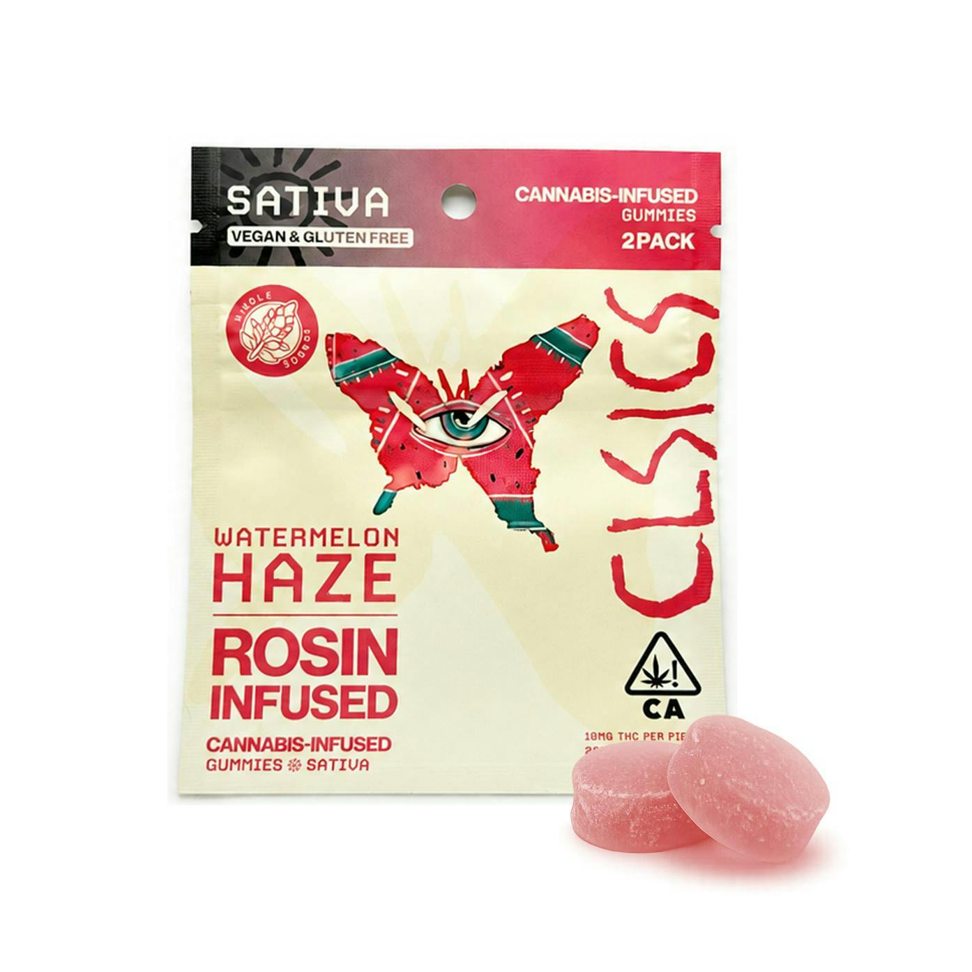 CLSICS Rosin & Rosin Infused Pre Rolls - Watermelon Haze - Live Rosin Infused Gummies - 2ct - 1