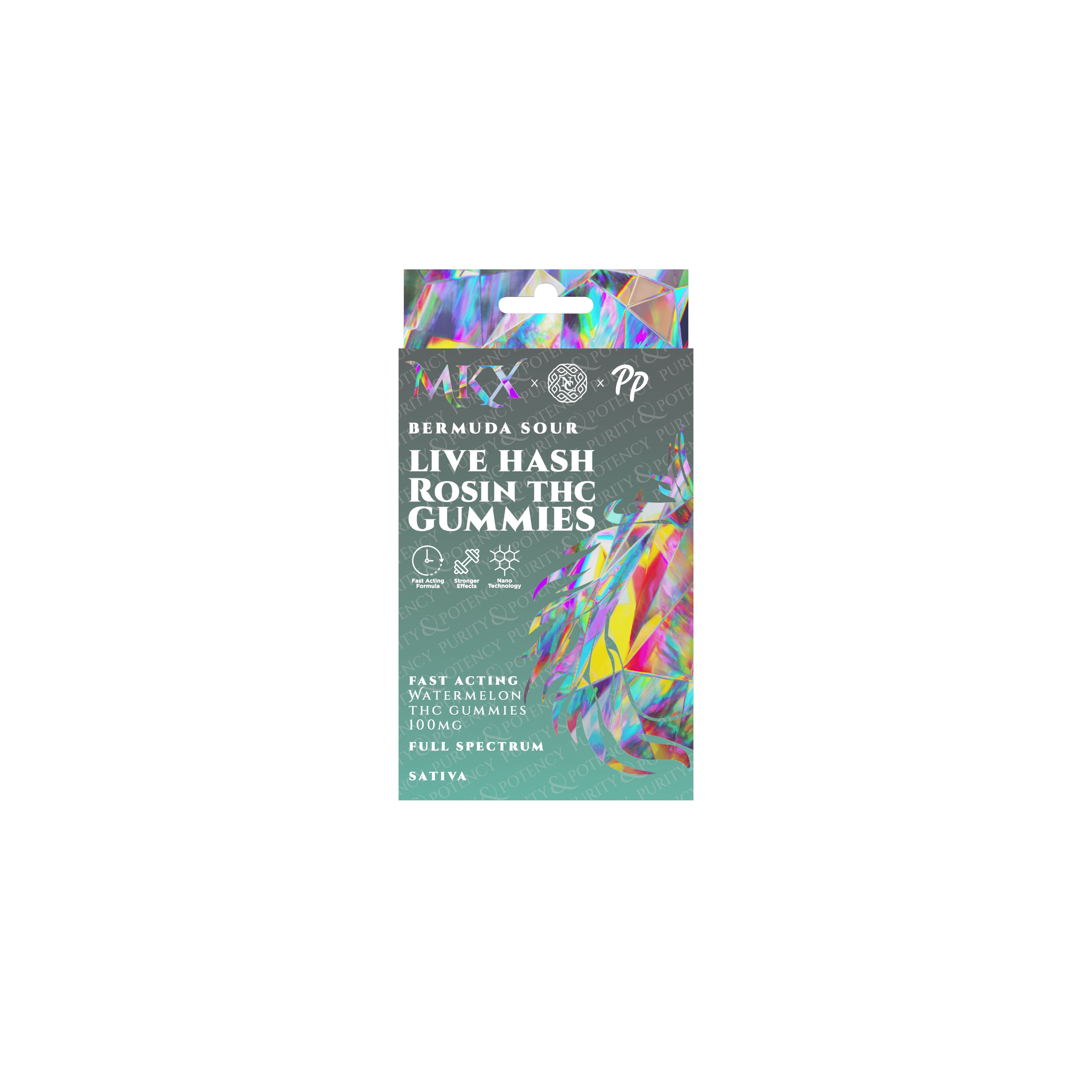 MKX Oil Co - Bermuda Sour Live Hash Rosin Gummies | 100mg | 5ct | 20mg/ea - 1