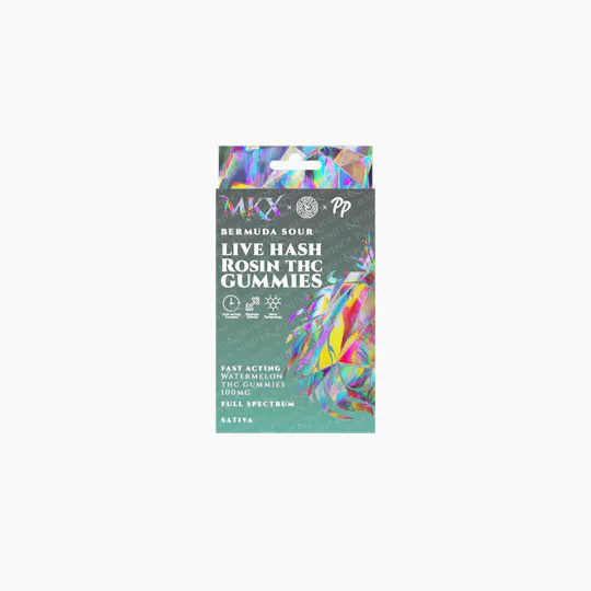 MKX Oil Co - Bermuda Sour Live Hash Rosin Gummies | 100mg | 5ct | 20mg/ea - 1
