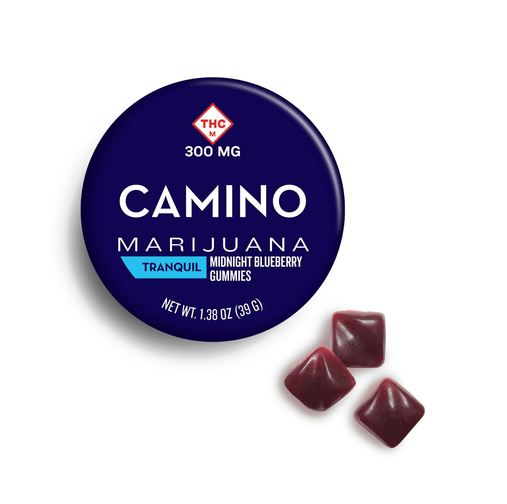 Camino - Tranquil | Midnight Blueberry THC:CBN 3:1 Gummies | 300mg | 10ct | 30mg/ea - 1