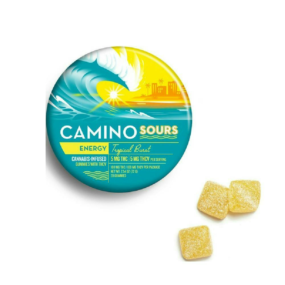 Camino - Energy | Tropical Burst Sours THC:THCV 1:1 Gummies | 100mg | 20ct | 5mg/ea - 1