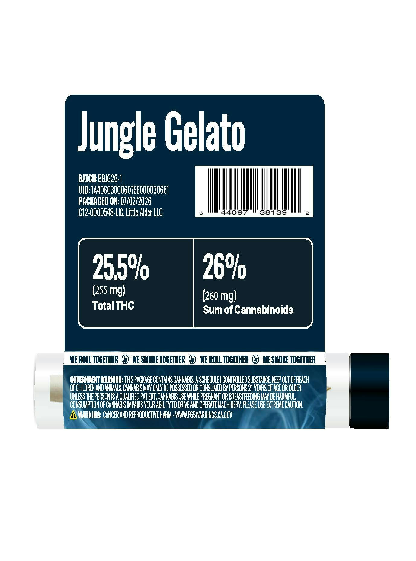 We Grow - Jungle Gelato | BADBOYZ Infused Joint | 1g - 1