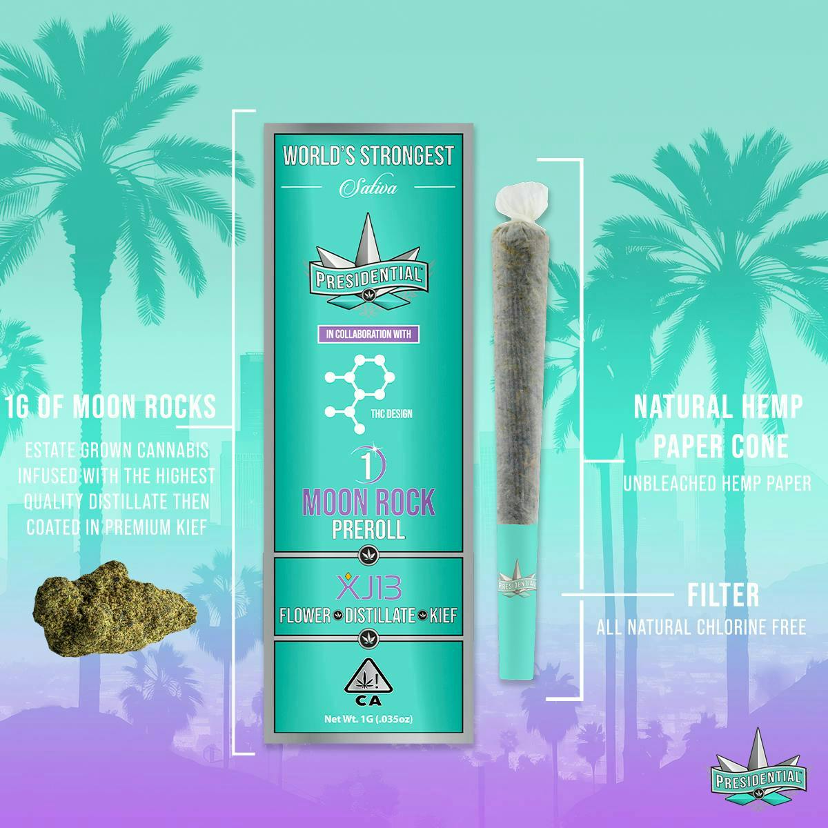 Presidential - XJ-13 | Moon Rock Infused Minis | 0.5g each | 3pk - 1