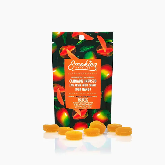 Smokiez Edibles - Sour Mango Live Resin Gummies | 100mg | 10ct | 10mg/ea - 1