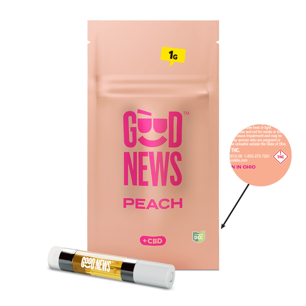 Good News - Peach | 1:2 CBD:THC Cartridge | 1g - 1
