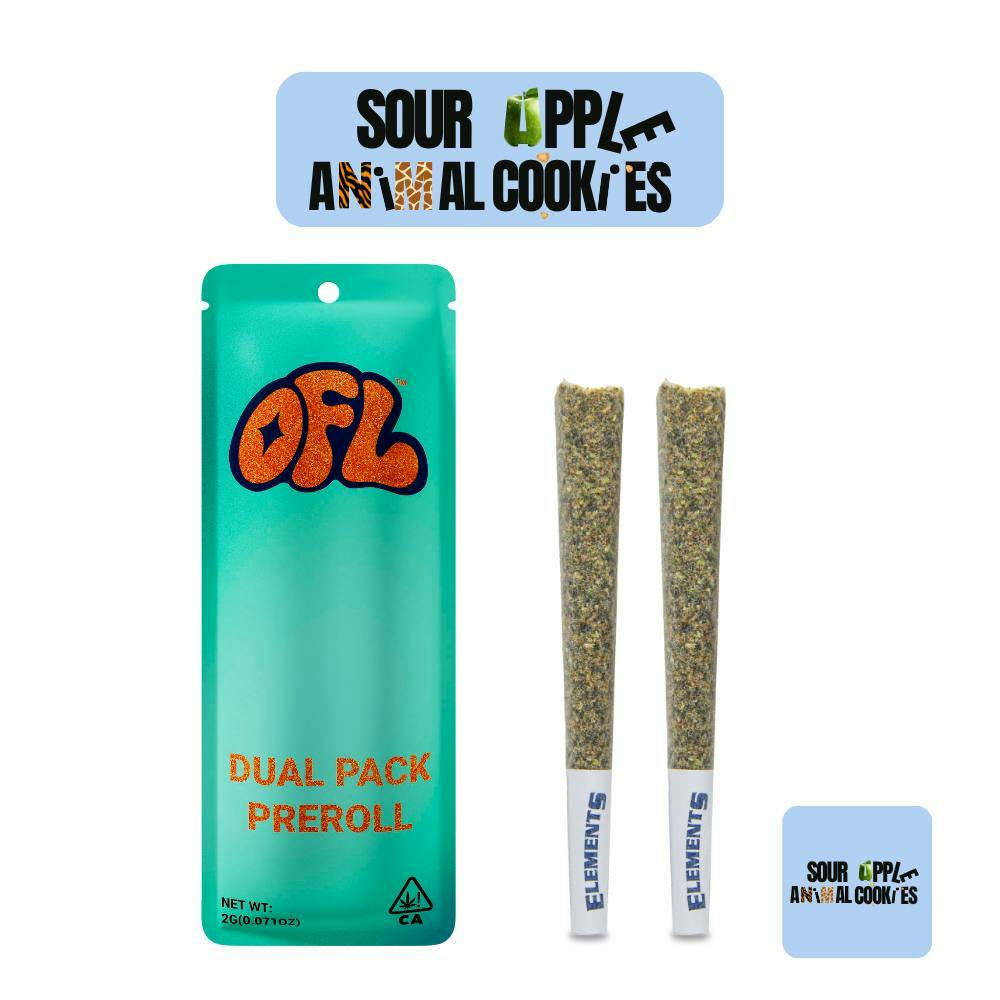 Oakfruitland (OFL) - Sour Apple x Animal Cookies | Joints | 1g each | 2pk - 1