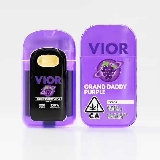 Vior Extracts - Granddaddy Purple | Premium Cannabis Oil Disposable | 1.25g - 1