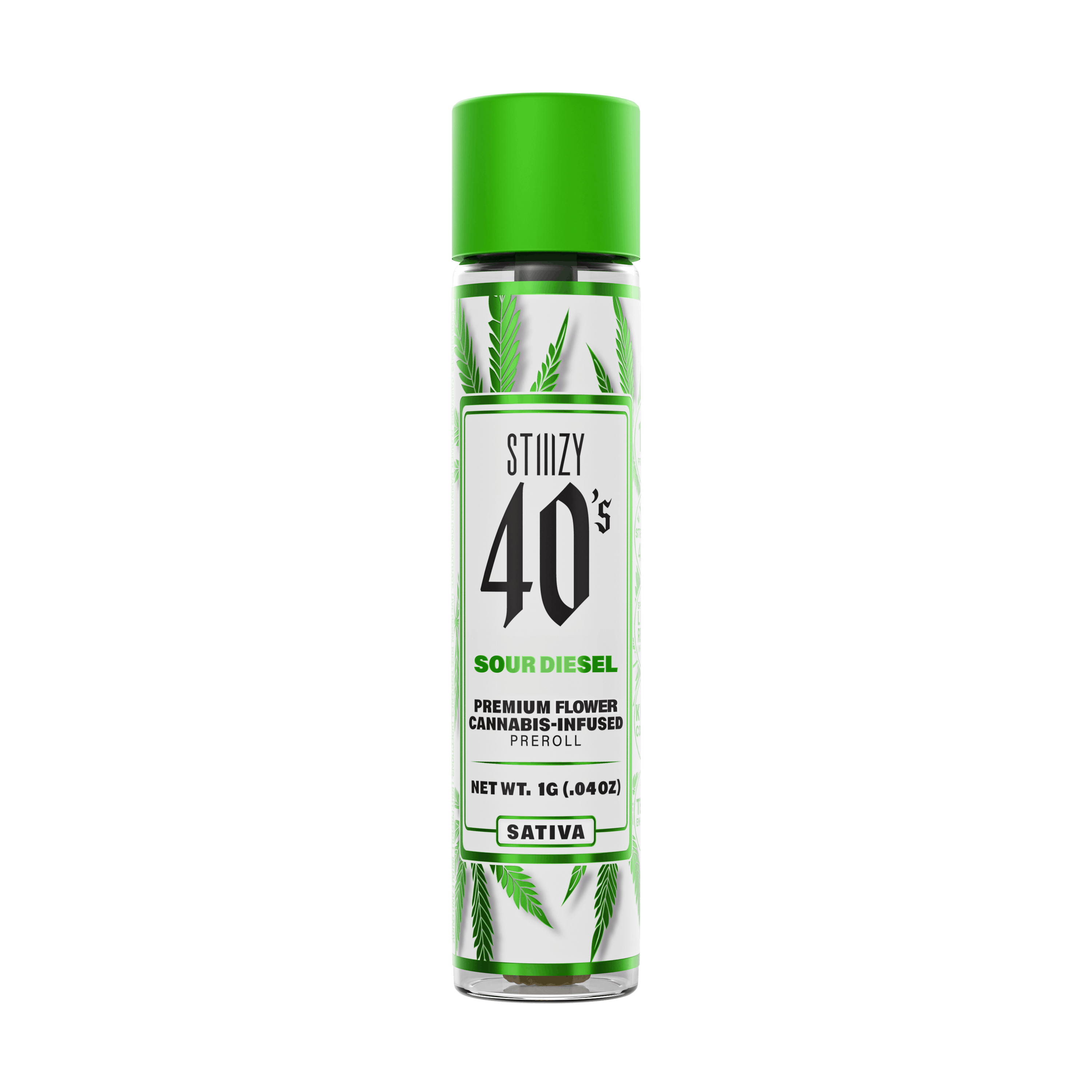 STIIIZY - - SOUR DIESEL - 1G 40's Infused Preroll - 1