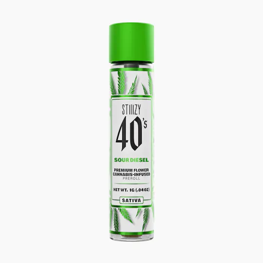 STIIIZY - - SOUR DIESEL - 1G 40's Infused Preroll - 1