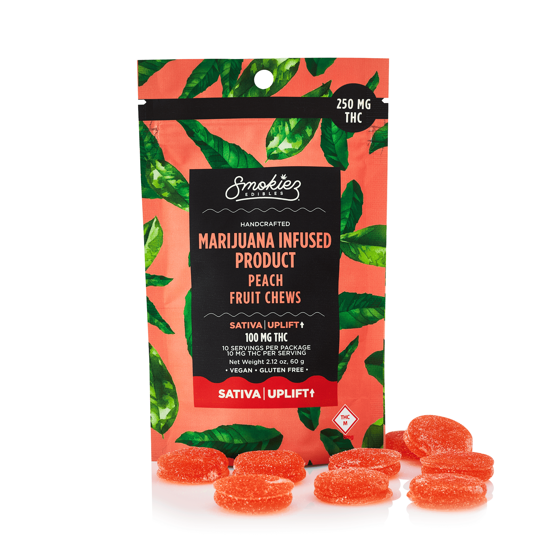 Smokiez Edibles - Peach Gummies | 250mg | 10ct | 25mg/ea - 1