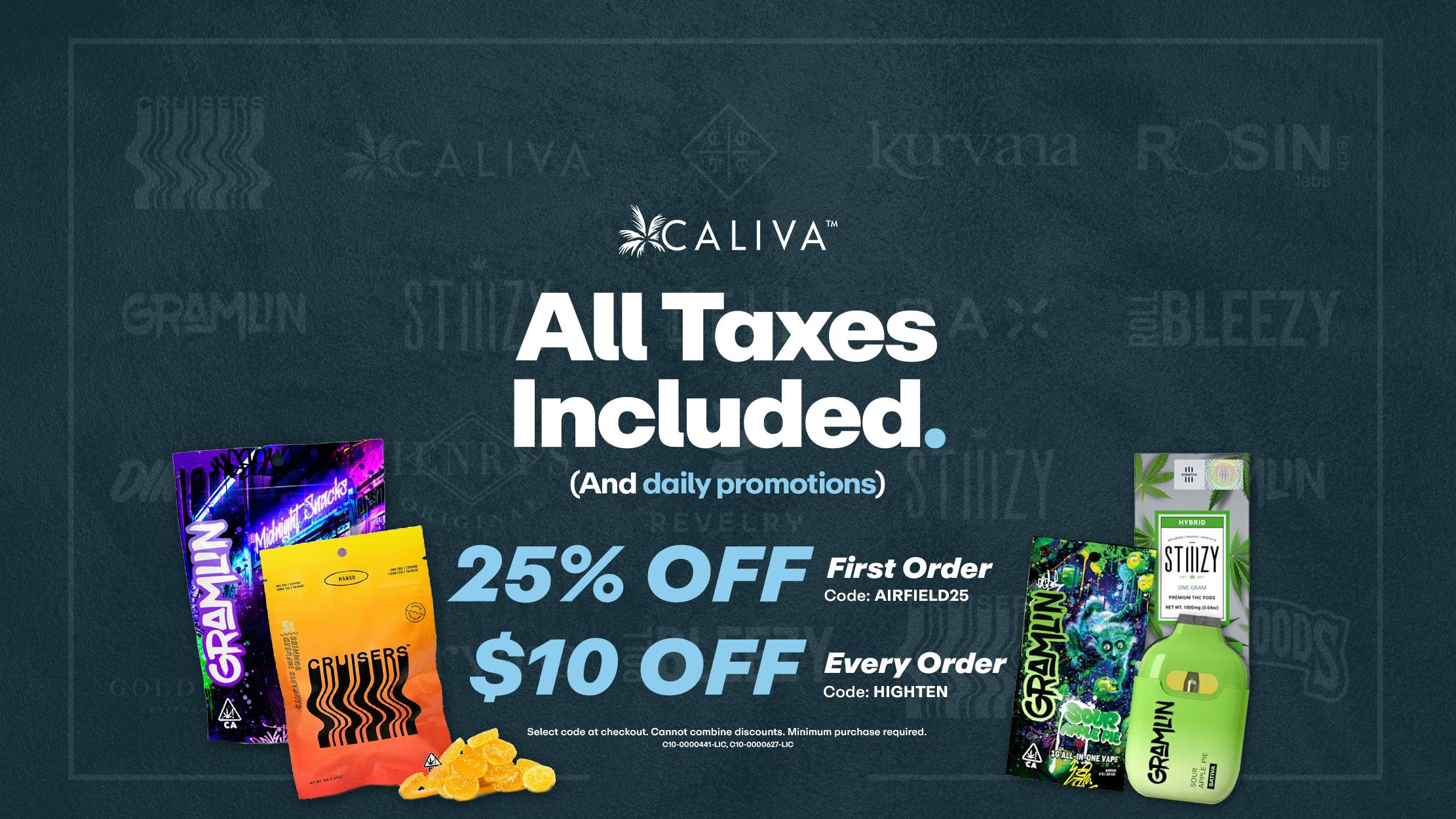 Caliva Delivery - Campbell / Cupertino listing banner