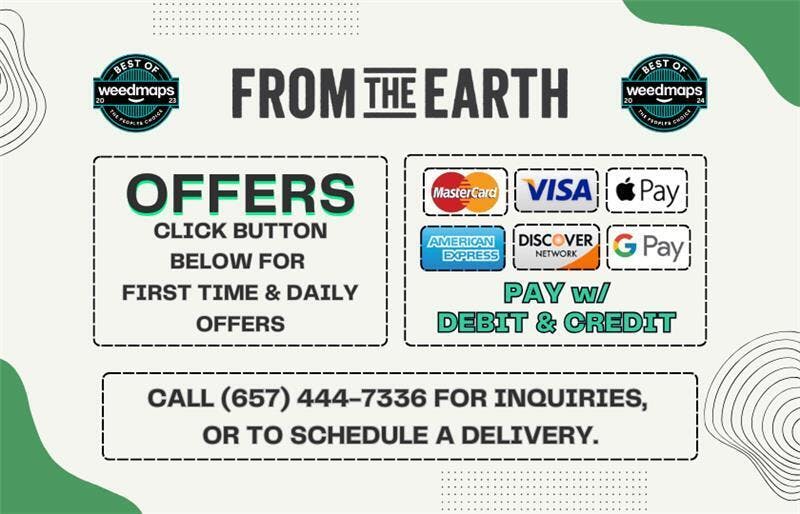 From the Earth – Delivery and Dispensary – Huntington Beach listing banner