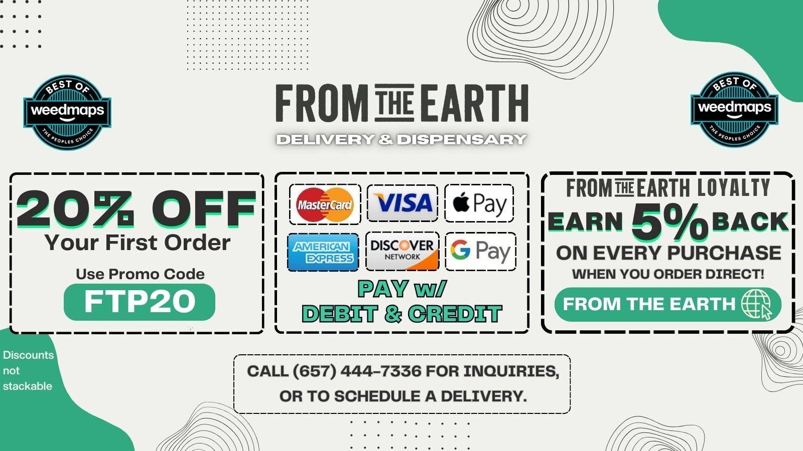 From the Earth – Delivery and Dispensary – Anaheim listing banner