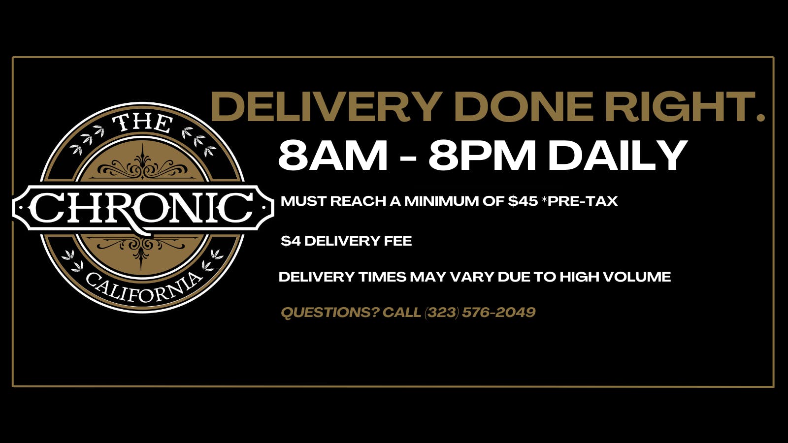 The Chronic Delivery listing banner
