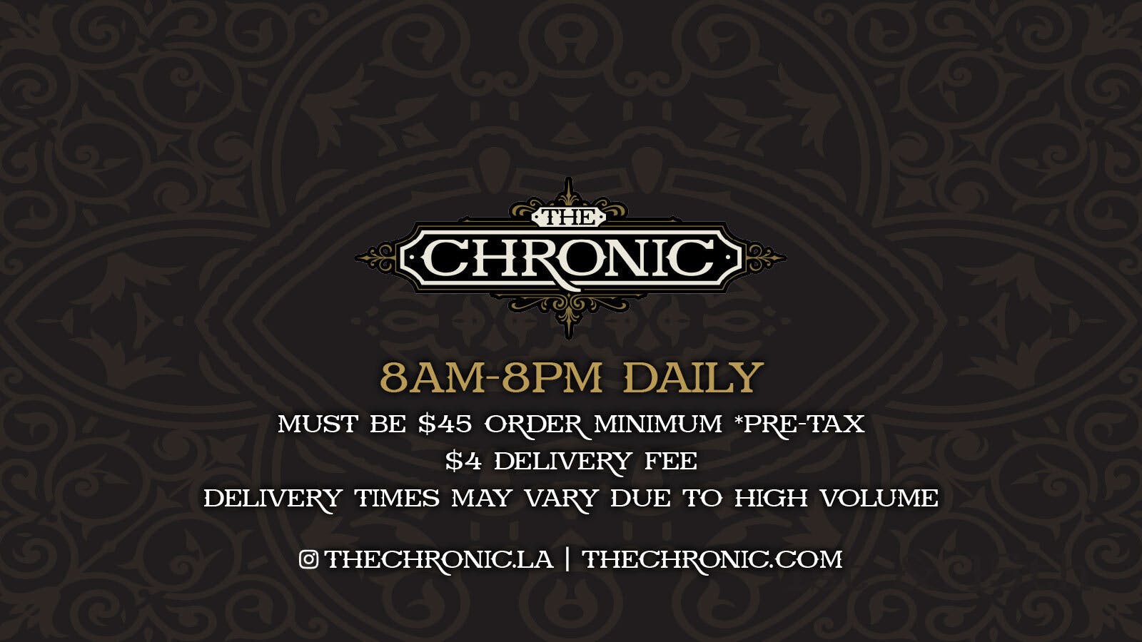 The Chronic Delivery listing banner