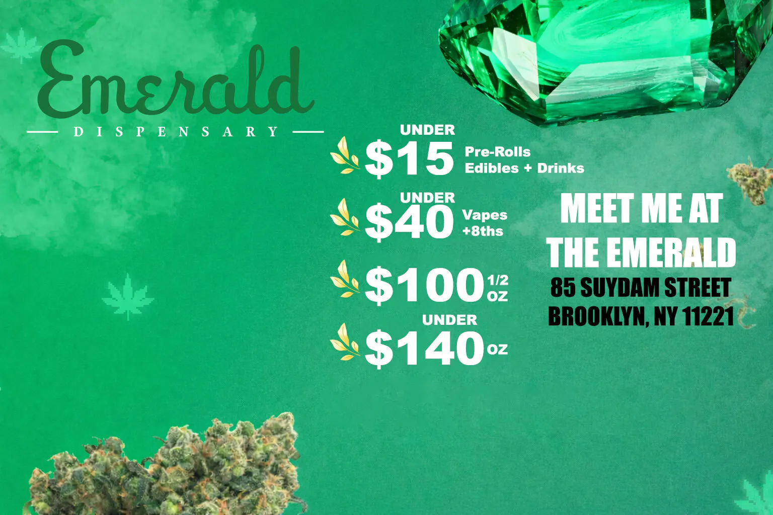 The Emerald Dispensary - Brooklyn Delivery listing banner