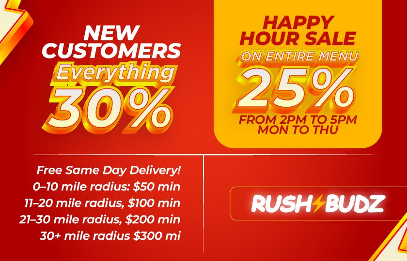RushBudz Delivery listing banner