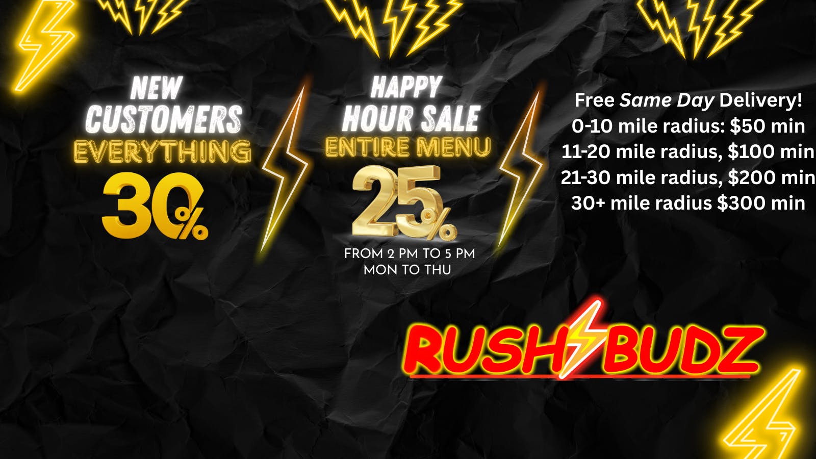 RushBudz Delivery listing banner