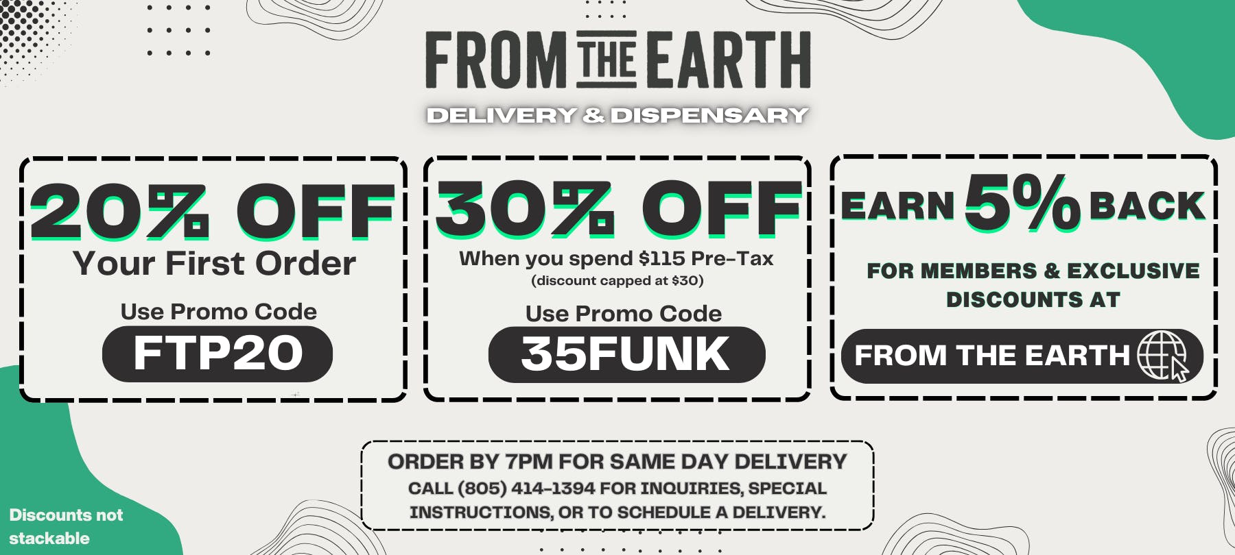 From the Earth – Santa Barbara - Delivery and Dispensary (NOW OPEN) listing banner