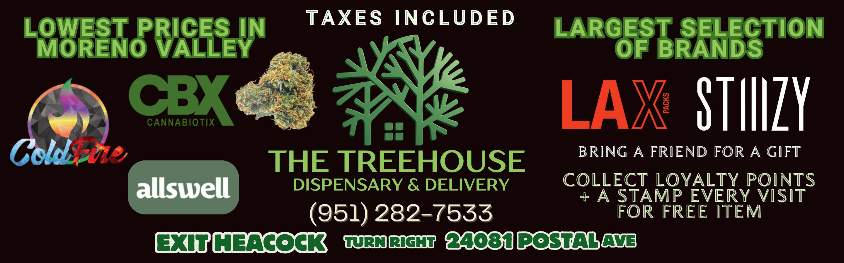 The Treehouse Dispensary & Delivery listing banner