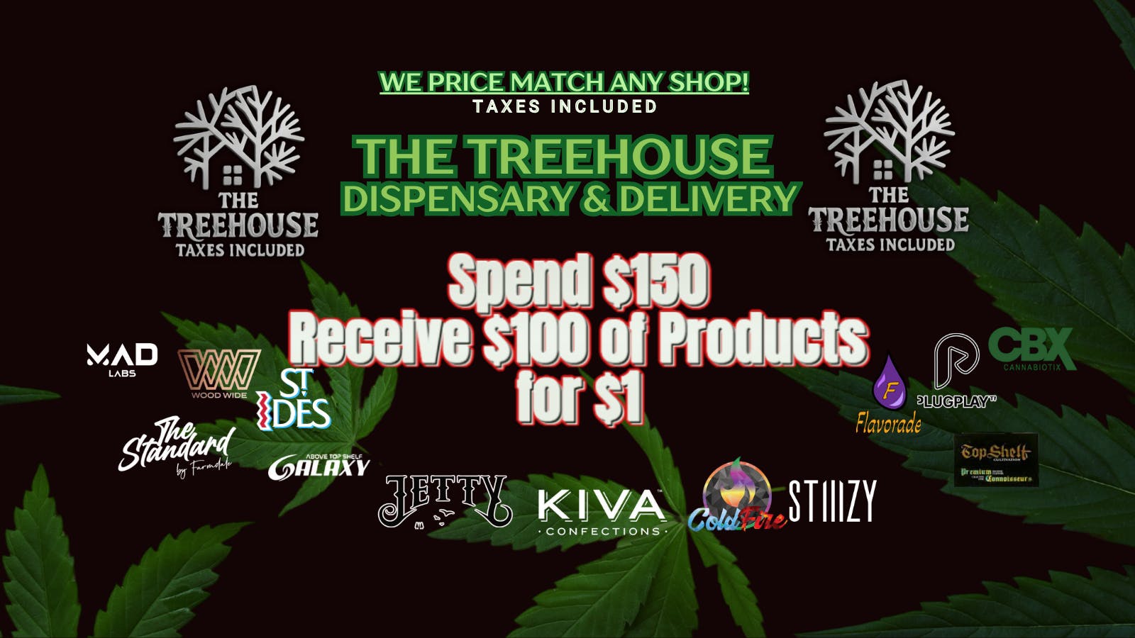 The Treehouse Dispensary & Delivery listing banner