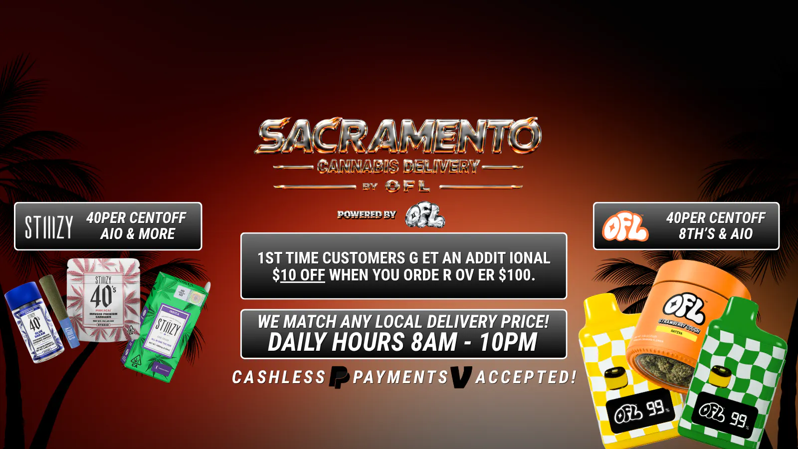 Sacramento Cannabis Delivery By OFL - Arden-Arcade listing banner