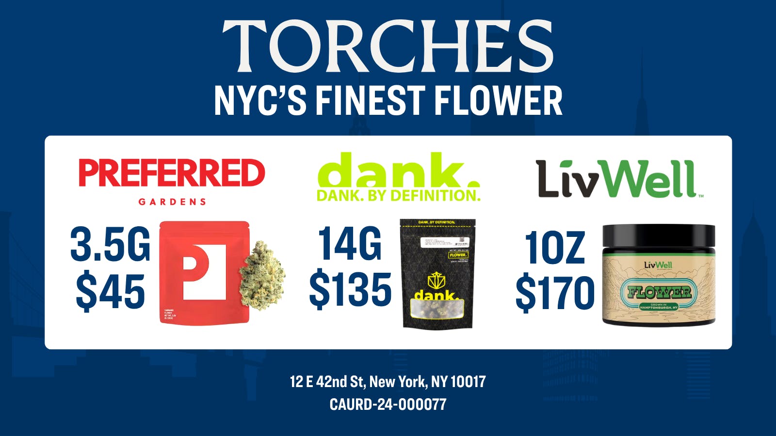 Torches NYC Delivery - Upper West Side / Lincoln Center listing banner