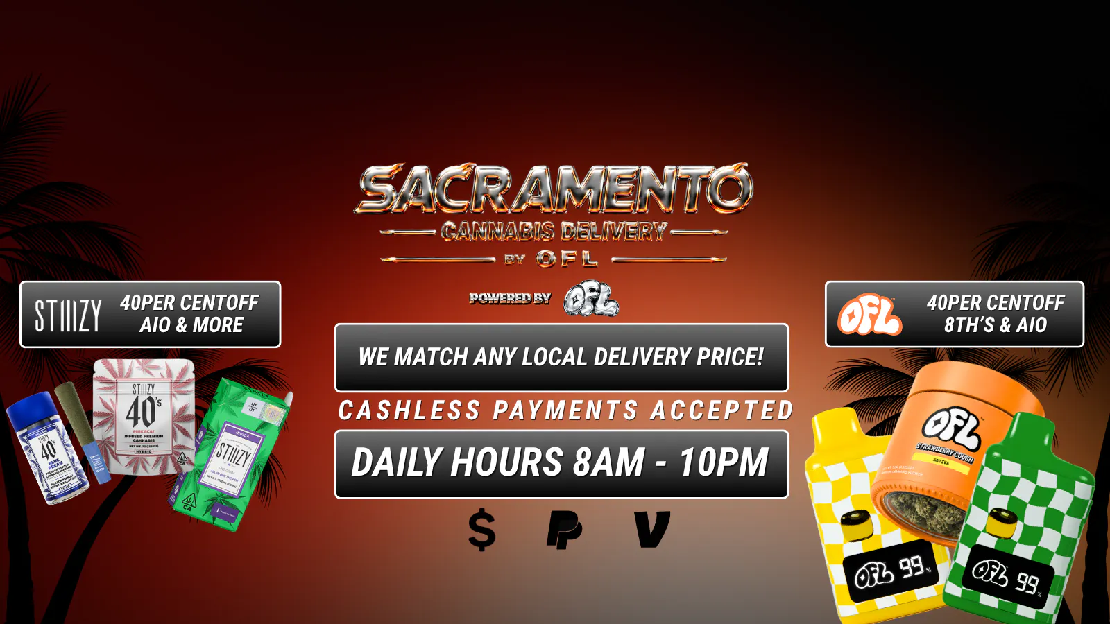Sacramento Cannabis Delivery By OFL listing banner