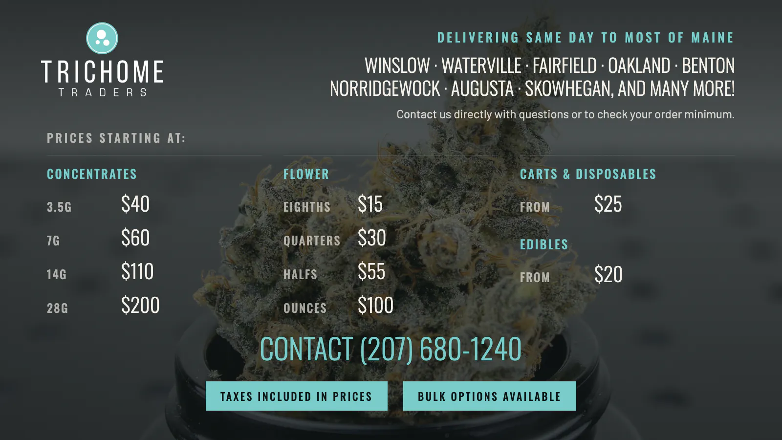 Trichome Traders - Delivery listing banner