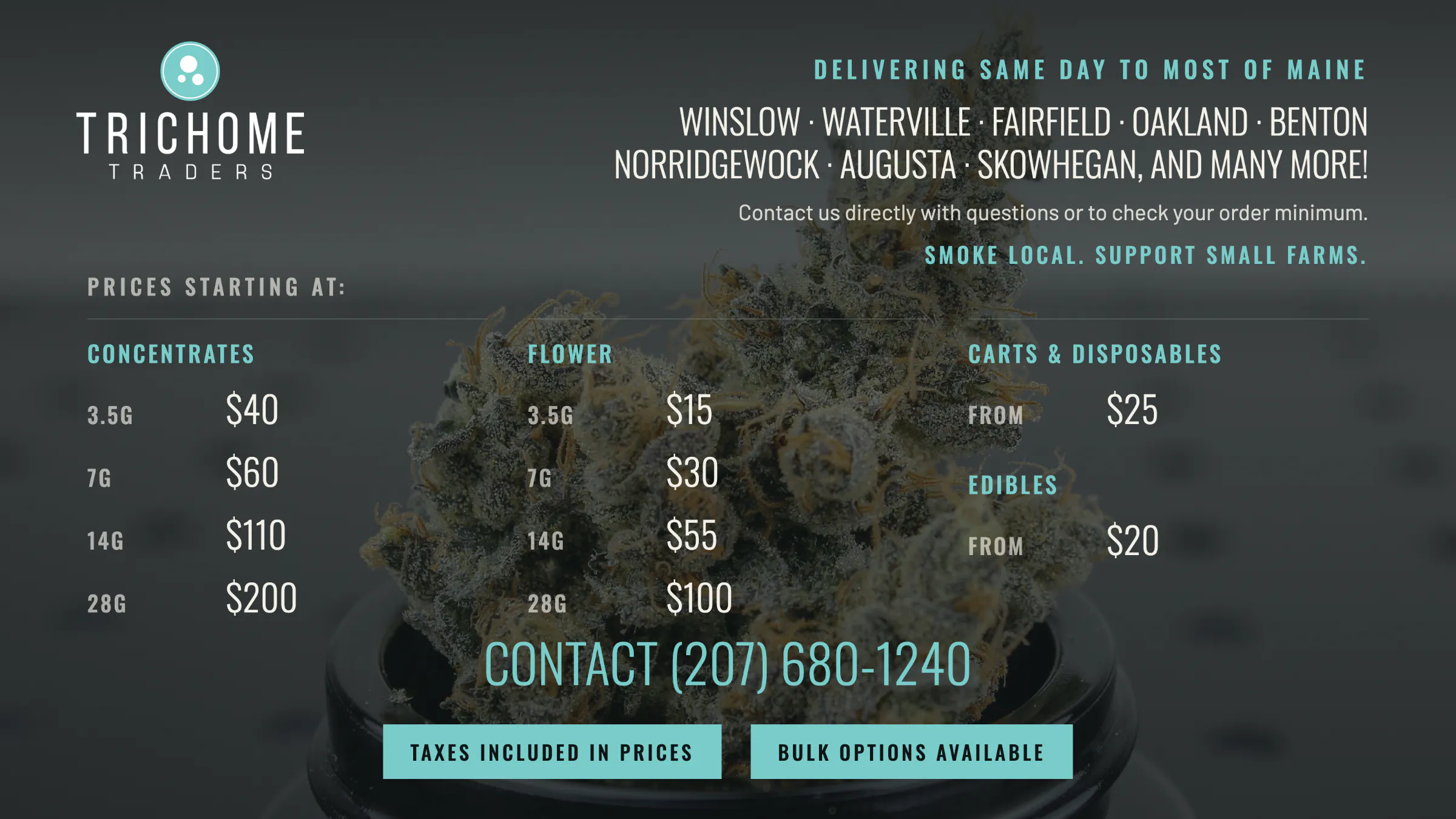 Trichome Traders - Delivery listing banner
