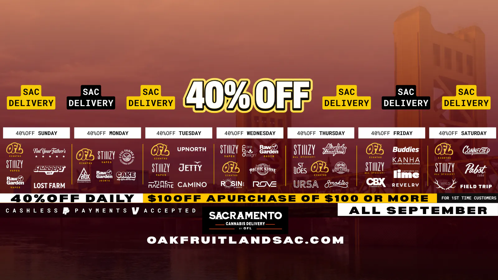 Sacramento Cannabis Delivery By OFL - Roseville listing banner