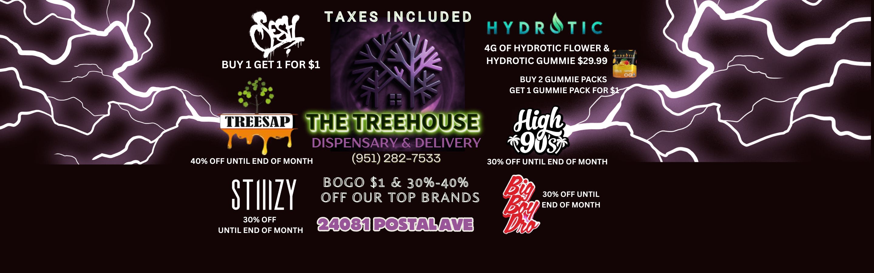 The Treehouse Dispensary & Delivery listing banner