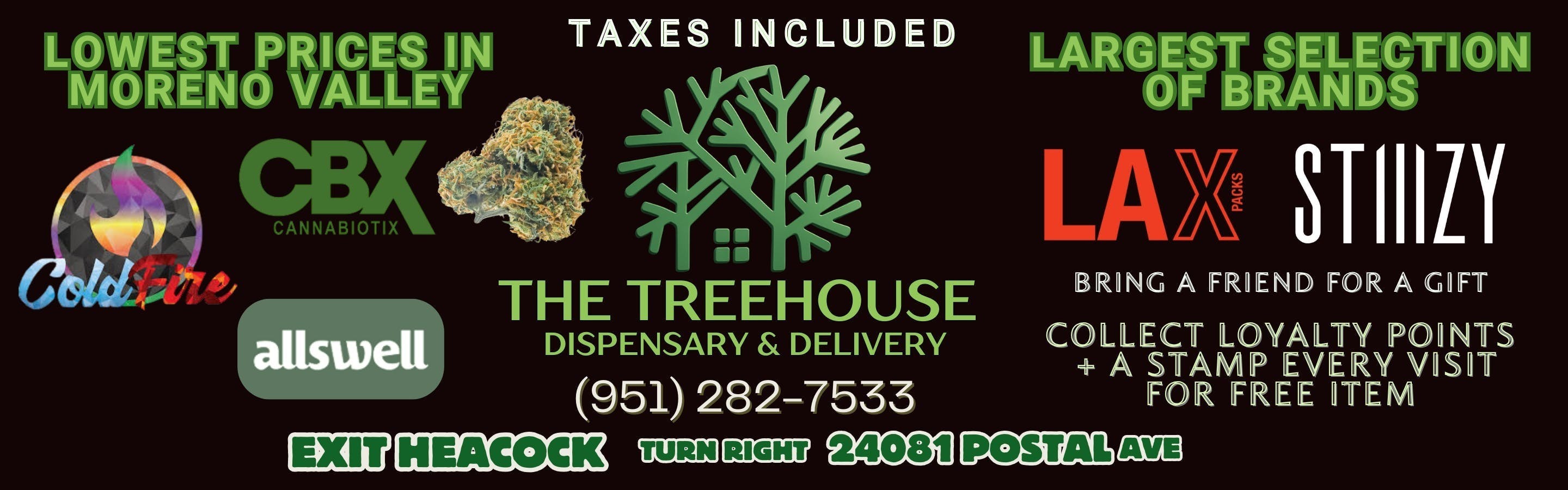 The Treehouse Dispensary & Delivery listing banner