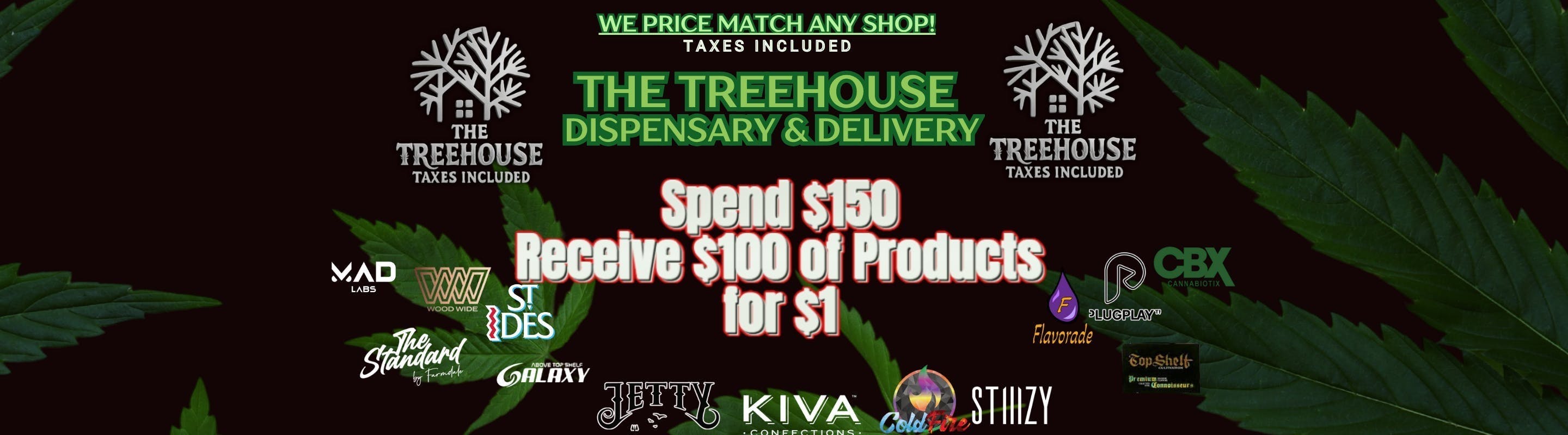 The Treehouse Dispensary & Delivery listing banner