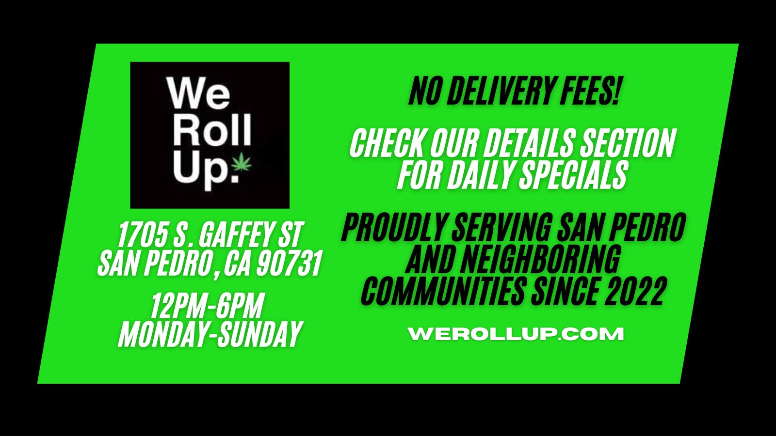 We Roll Up - Delivery listing banner
